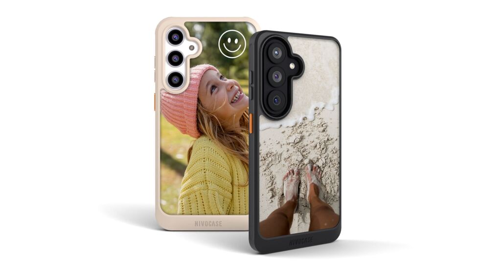 Personalisierte Samsung-Hüllen in zwei verschiedenen Farben.