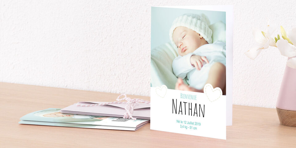 Cartes de naissance personnalisé avec vos photos